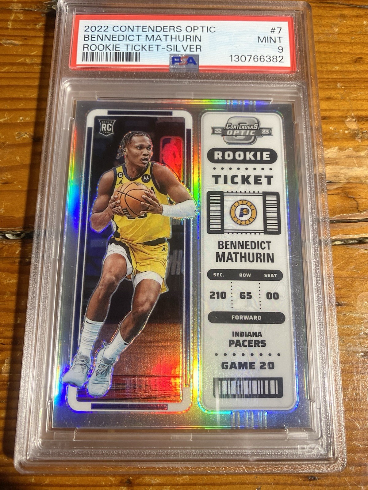 2022 Contenders Optic Bennedict Mathurin ROOKIE TICKET Silver PSA 9 Mint Pacers