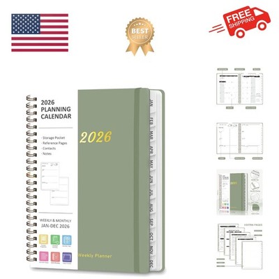 2026 Planner, Weekly and Monthly Calendar Planning Agenda, Jan 2026 - Dec 202...