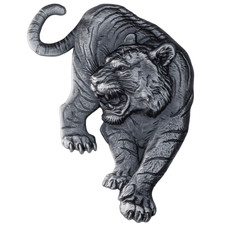 2025 South Korean Tiger 1 oz Silver Antiqued High Relief Shaped Medal