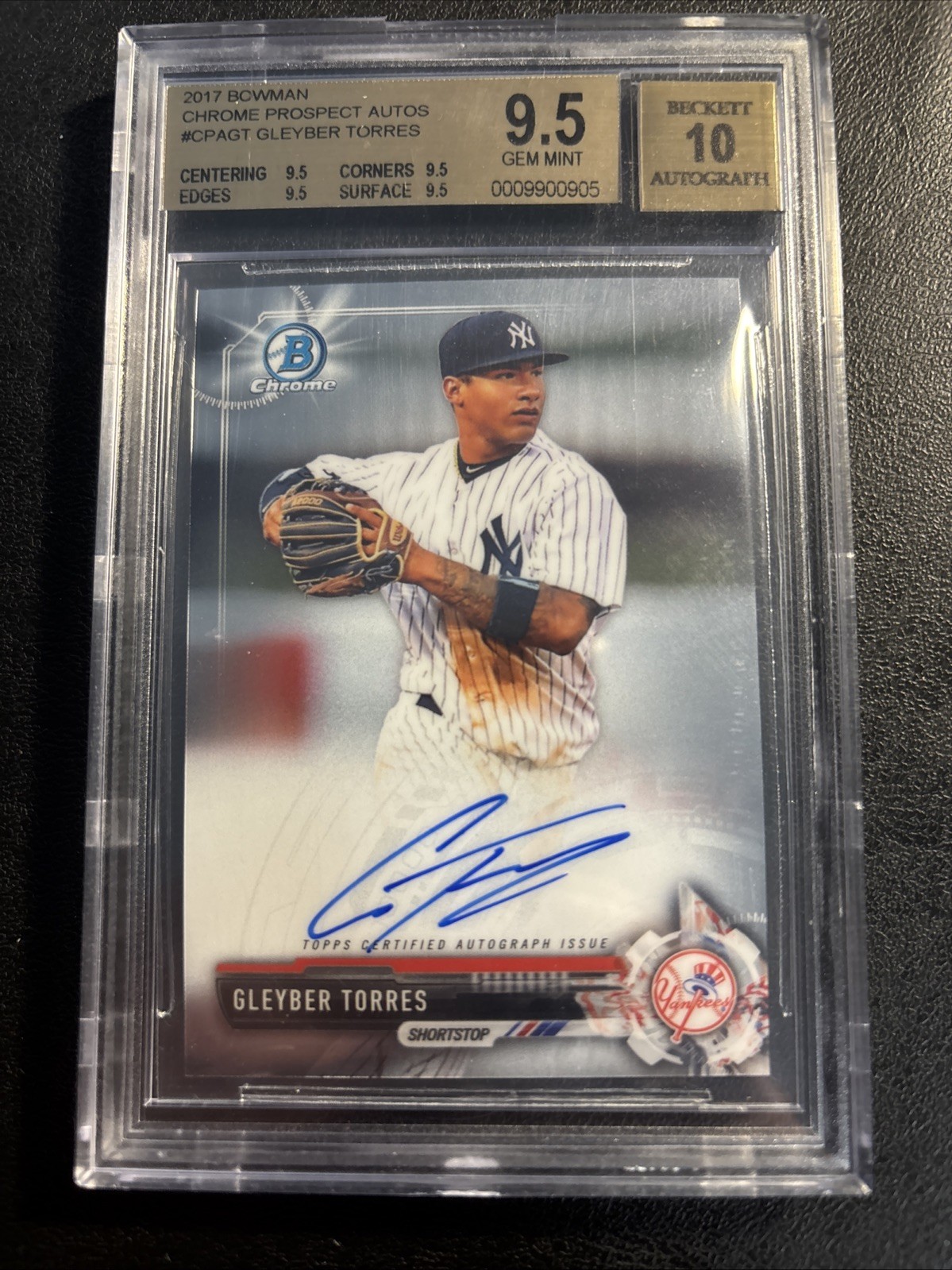 2017 Bowman Chrome #CPA-GT AUTO Gleyber Torres BGS 9.5/10