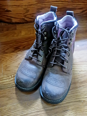 Justin Gypsy Katerina Women's Sz B Steel Toe Work Boots WKL991 Western  Pink