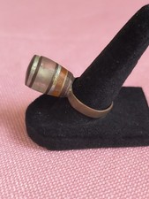 Handmade Unique Dome Ring From Uganda Orange  Gold Tone