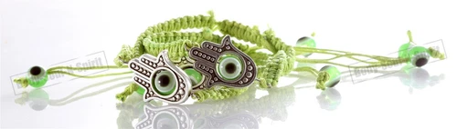 3 große HAMSA gegen den BÖSEN BLICK mit KALK Kordel-Armband