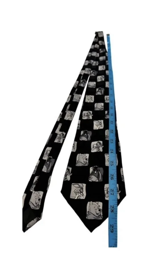 Corbata para hombre Disney Tigger and Winnie The Pooh patrón geométrico blanco y negro Foto 4 de 4