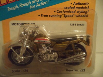 Vintage 1980 Kidco Die Cast Metal Tough Wheels 123-6 Suzuki Motorcycle 