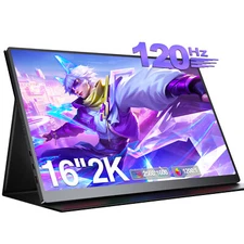 UPERFECT 2K 120Hz Portable Gaming Monitor 16" 2560x1600 Freesync Laptop Monitor