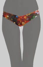  55 Commando Women's Black Printed Raw Cut Microfiber Thong Size Medium/Large