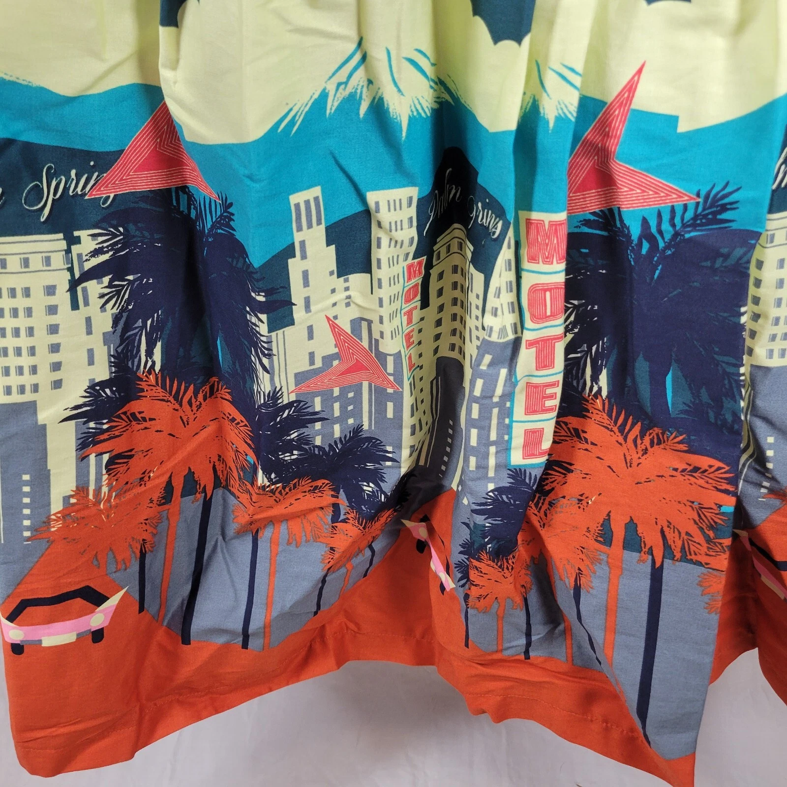 PALM ANGELS Abito Lindy Bop Delta retrò Palm Springs plissettato linea A nuovo con etichette taglia 4 senza cintura