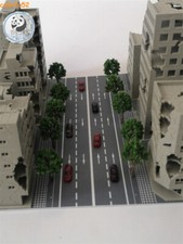 1/300 Battle Damaged Urban City High-rise Building Road Set Micro Scene Props