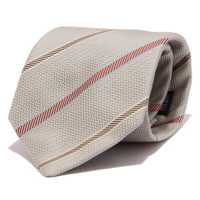 9327J cravatta uomo ROCCOBAROCCO grey/silver silk tie man