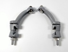 New Pair Vintage Style Fog Light Brackets Lamp Clamp On Bumper Mount Painted