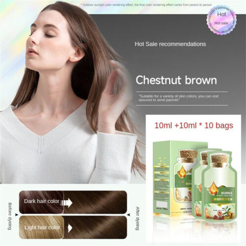 Champú tinte para el cabello planta burbuja 200 ml tinte para el cabello champú color instantáneo para el cabello tinte hágalo usted mismo - Imagen 4 de 10