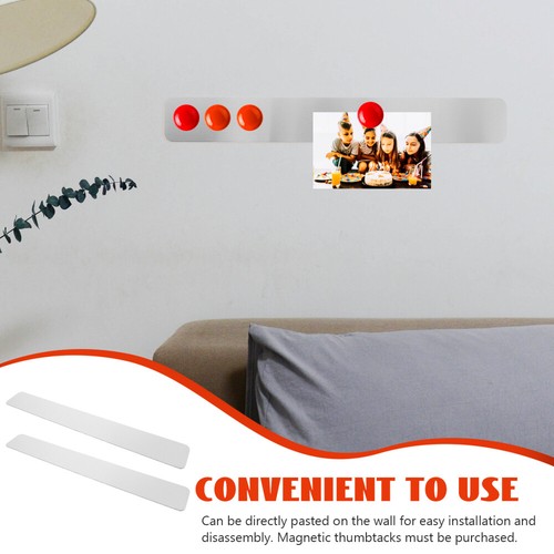 2 Pcs Photo Wall Message Board Back Adhesive Metal Strip Blackboard Strips - Picture 12 of 12
