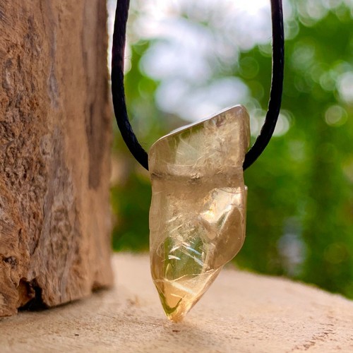 Citrine Bar Necklace Natural Pendant 