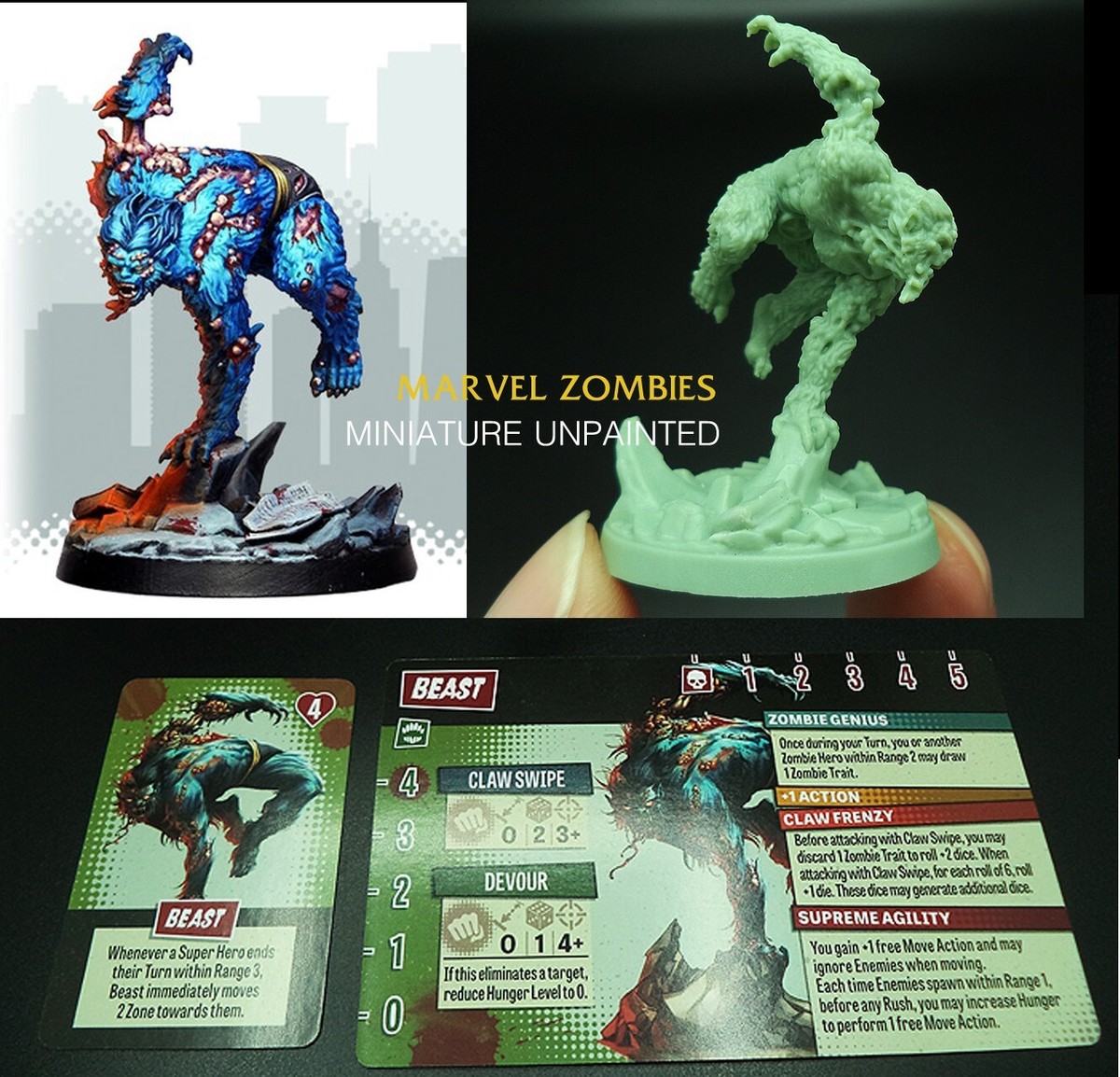 MARVEL ZOMBIES BOARD GAME CARD Miniature Model BEAST Undead