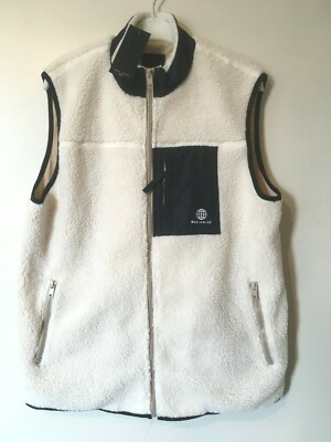 Mens High Neck Teddy Borg Gilet Jacket 