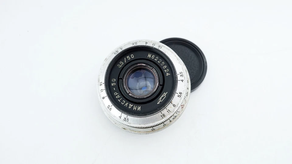 Vintage SLR Silver KMZ Industar 50 3,5 50mm Zenit lens M39 portrait L39 - Image 3 of 4