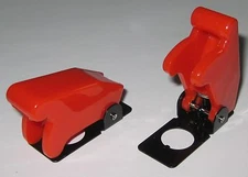 2 X Full Size Toggle Switch Safety Cover - RED - Designed for 15/32" Switches