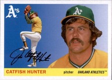 2020 Topps Archives CATFISH HUNTER 1955 Style Base Card Athletics #52
