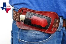  HAND MADE PURE LEATHER ENGRAVED HORIZONTAL SHEATH FOR FOLDING POKET KNIFE AH-5