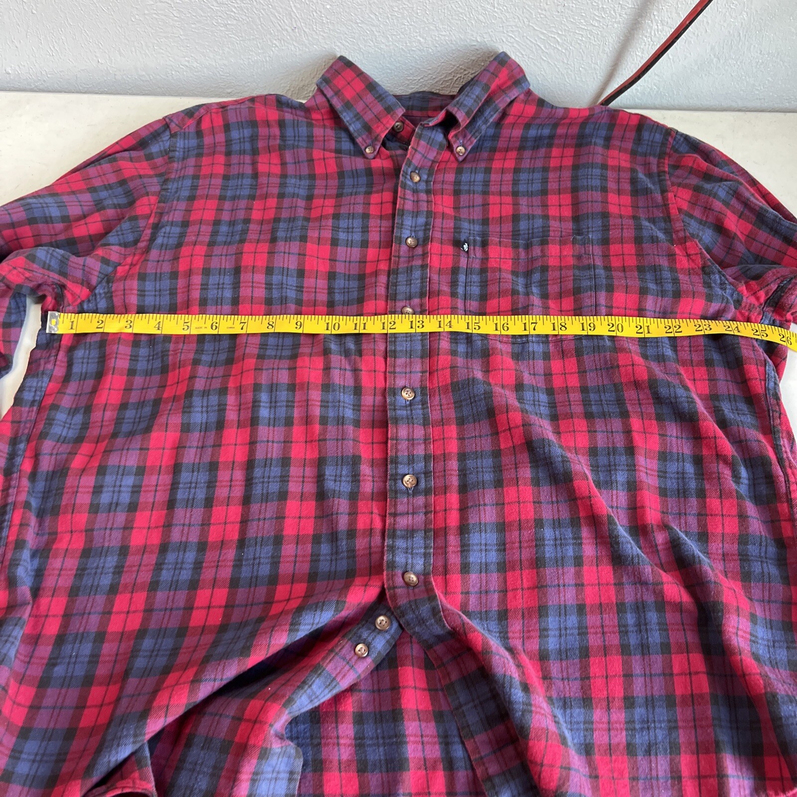 Brooks Brothers Dress Shirt Blue Red Plaid Long Sleeve Mens Size XL thumbnail 9