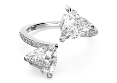 Swarovski 5535328 Anello aperto Attract Soul Cuore Bianco Placcato ...