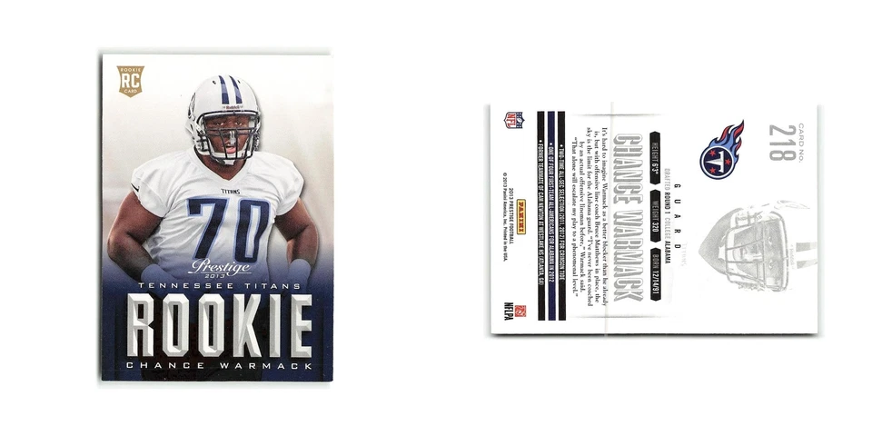 Chance Warmack Rookie 2013 Panini Prestige #218 Tennessee Titans NM - Image 3 of 3