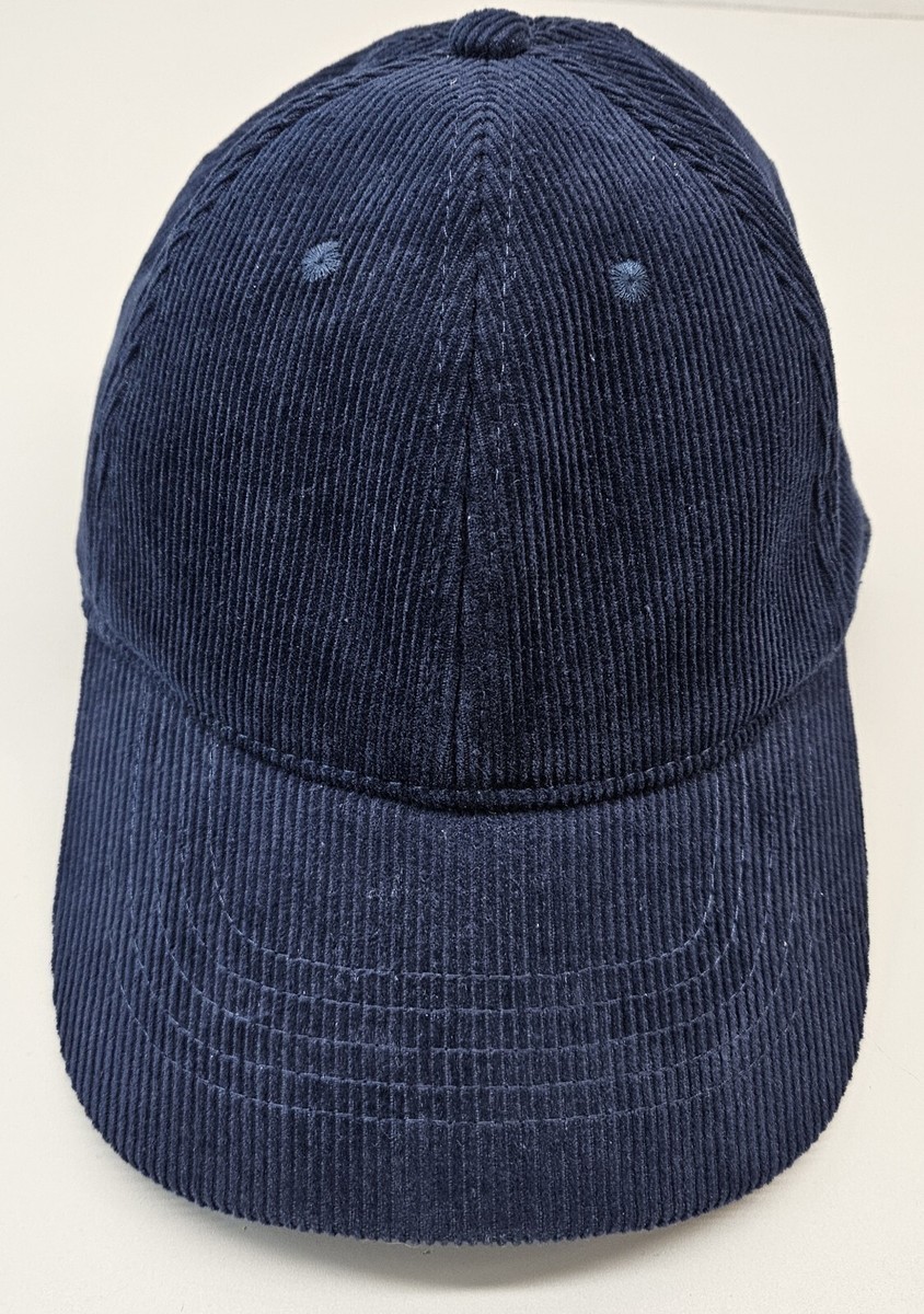 Blue Corduroy Baseball Hat Cap Adjustable Strapback Solid Blank No