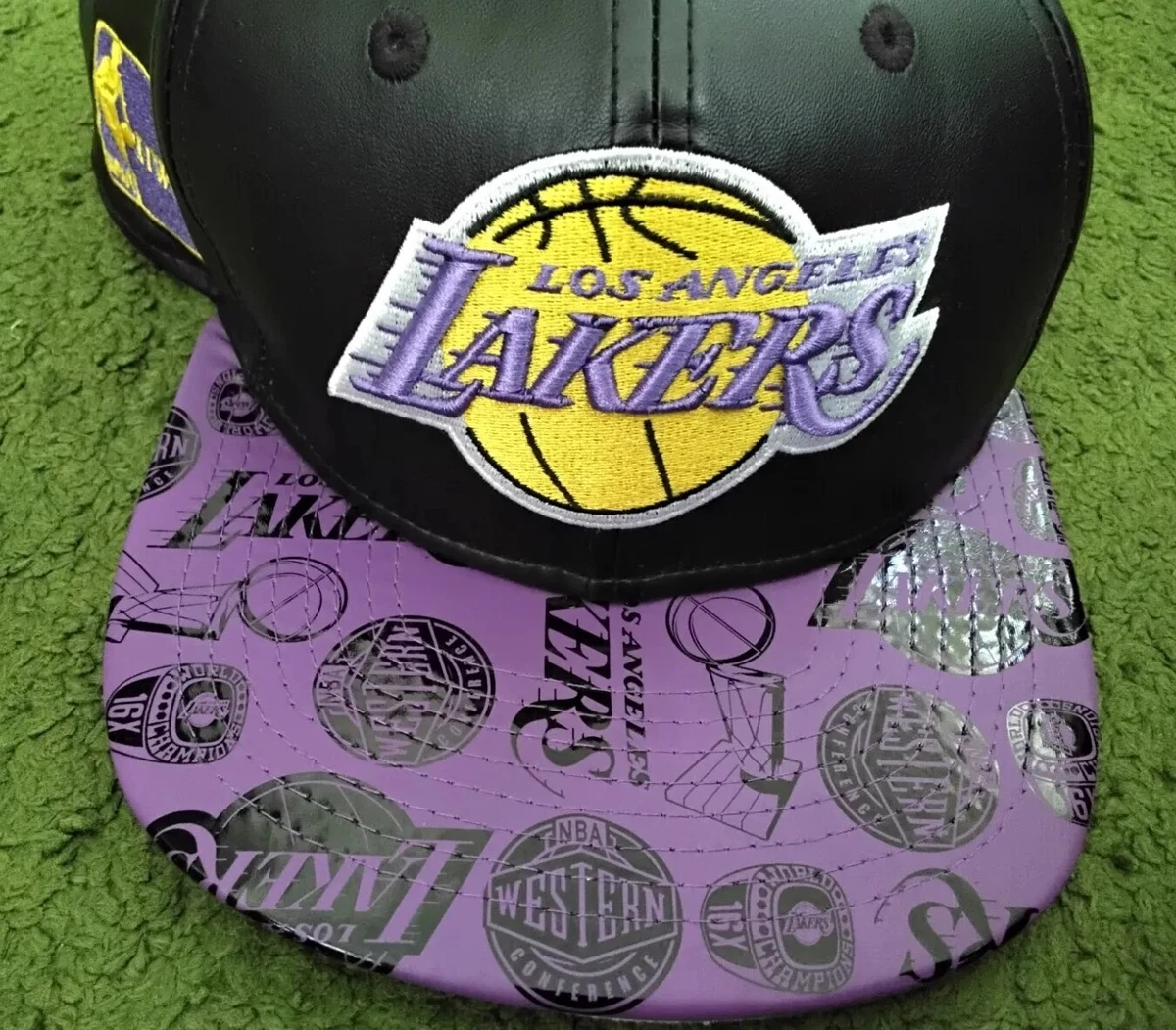 Los Angeles Lakers Hat Vtg 9Fifty New Era HWC Faux Leather