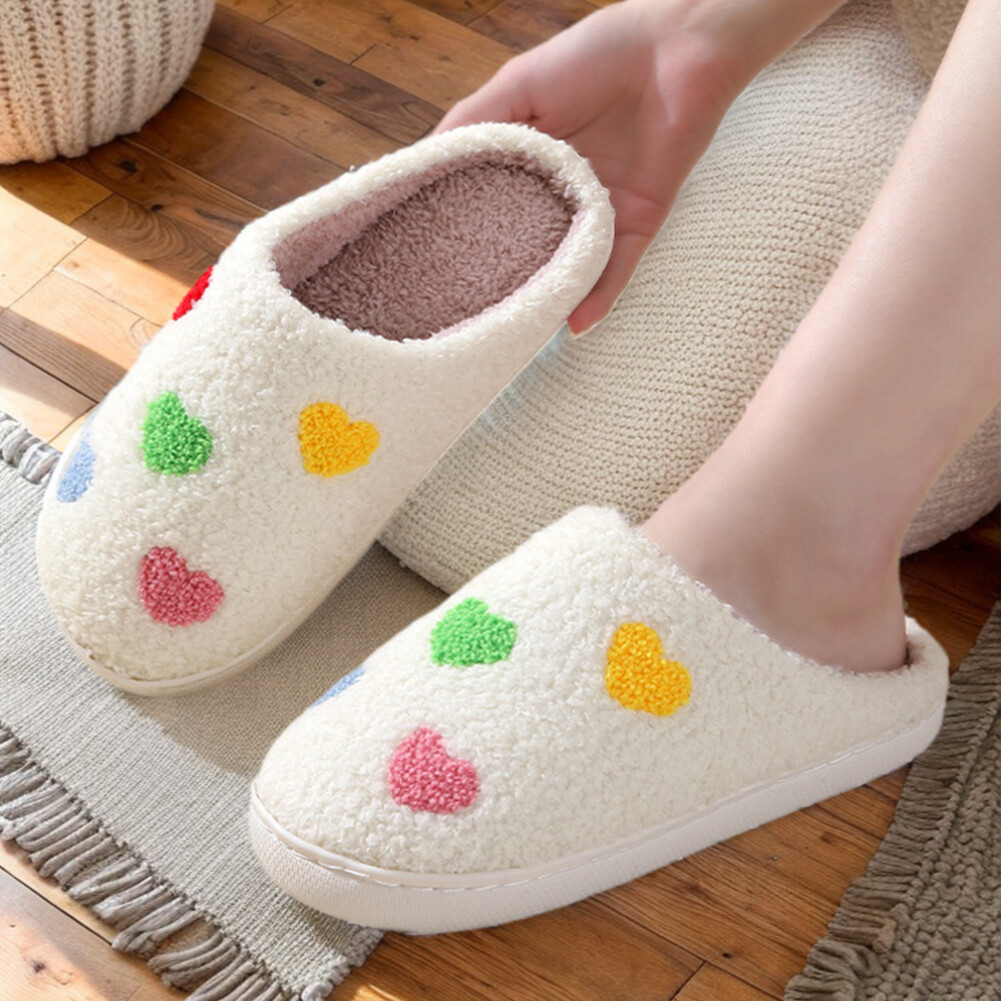 APL Pantofole Cuore Peluche Morbide Pelose Ciabatte Antiscivolo Cuore Fuzzy Pantofole per Inverno