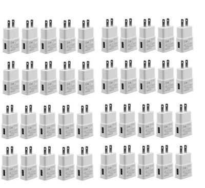 100x 2A USB Power Adapter AC Home Wall Charger US Plug For LG Samsung iPhone