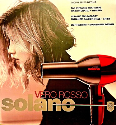 SOLANO VERO ROSSO INFRARED HEAT CERAMIC TECHNOLOGY FOR SMOOTHING + SHINE 1600W 