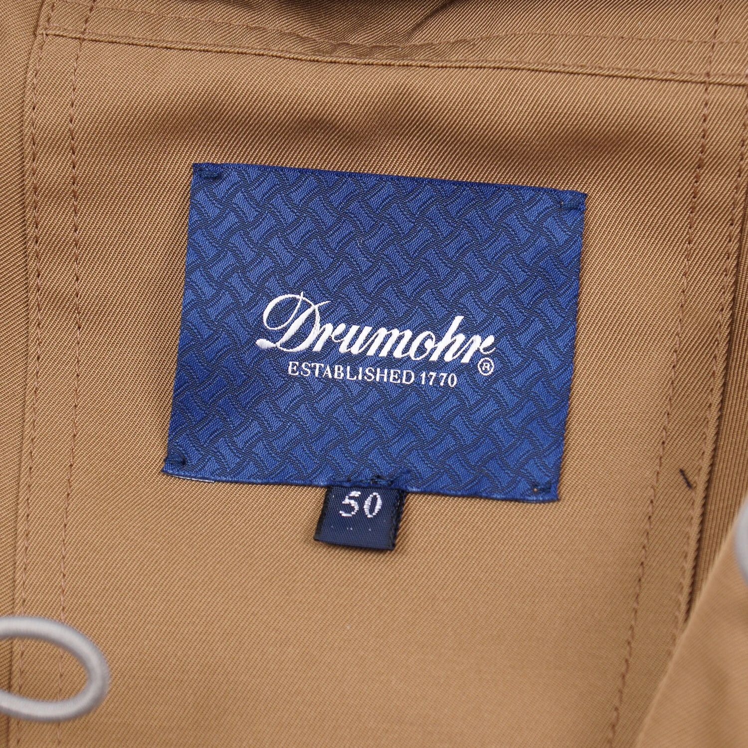 Drumohr Camel Knit Cotton Hooded Anorak Jacket with Panel Details L (Eu 50) - product detail image 7