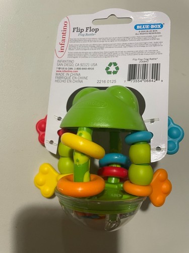 Infantino Flip Flop Frog Rattle BPA-Free Easy-To-Grip Toy For 0+ Months Babies - Picture 4 of 7