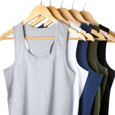 Mens Cotton T Shirt Summer Vest Tank Tops Sleeveless Wife Beater Sexy Undershirt