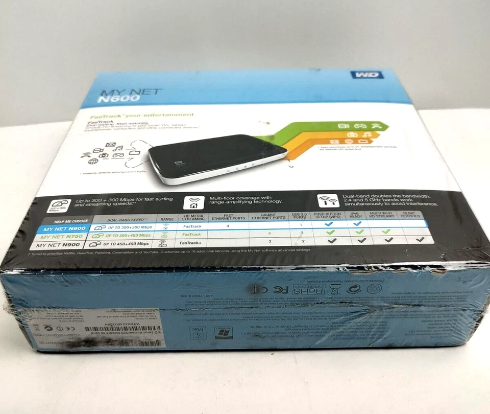 WD My Net N600 HD Dual Band Router Wireless N WiFi Router Accelerate HD - Sealed - Image 3 of 4