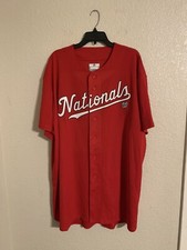 Washington Nationals Majestic Cool Base MLB Baseball Jersey Red Mens size 3XL