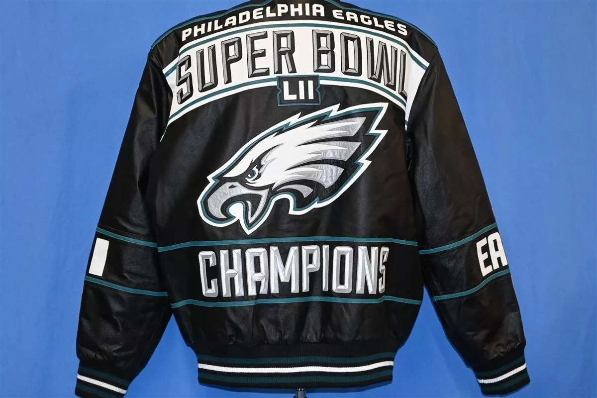 PHILADELPHIA EAGLES SUPER BOWL LII CHAMPS JH DESIGN NFL LEATHER JACKET USA  XL