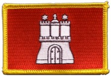 Deutschland Hamburg Aufnäher Flaggen Fahnen Patch Aufbügler 8x6cm