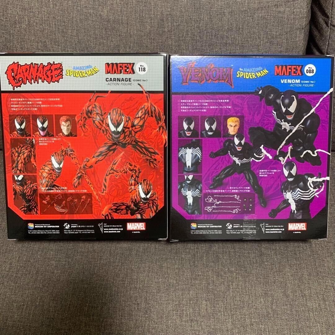 Mafex No.088 No.118 Carnage Venom COMIC ver. set the AMAZING Mafex No.088 No.118 Carnage Venom COMIC ver. set the AMAZING