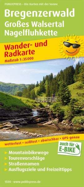 Bregenzerwald, Großes Walsertal, Nagelfluhkette Wander- Und Radkarte 1