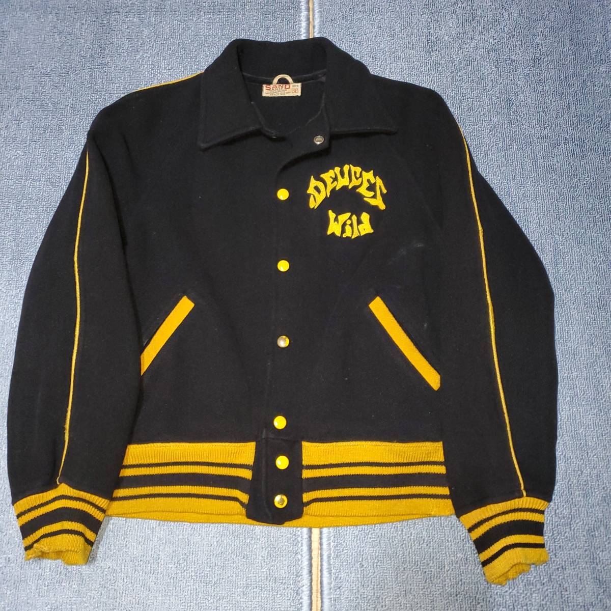 Vintage 1950's Sand Knit Sports Jacket Stadium Jumper Size Vintage 1950's Sand Knit Sports Jacket Stadium Jumper Size