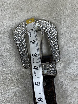 Nocona Western Belt Leather Bling Cross Embroidered Wings  display picture 3