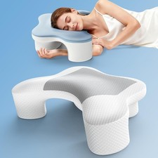 Side Sleeper Pillow with Arm Hole, Ergonomic Memory Foam Cervical Pillow for ...