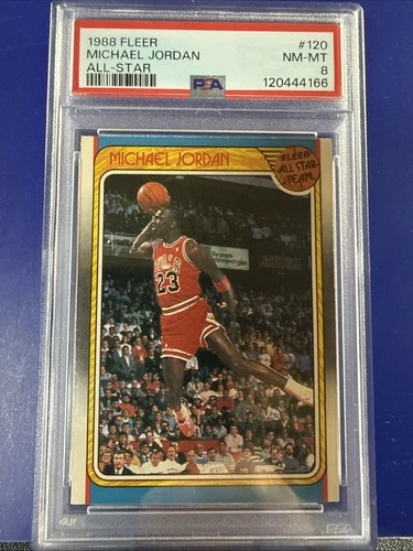 MICHAEL JORDAN 1988 FLEER #120 ALL-STAR NM-MINT PSA 8 CHICAGO BULLS NBA (1064)