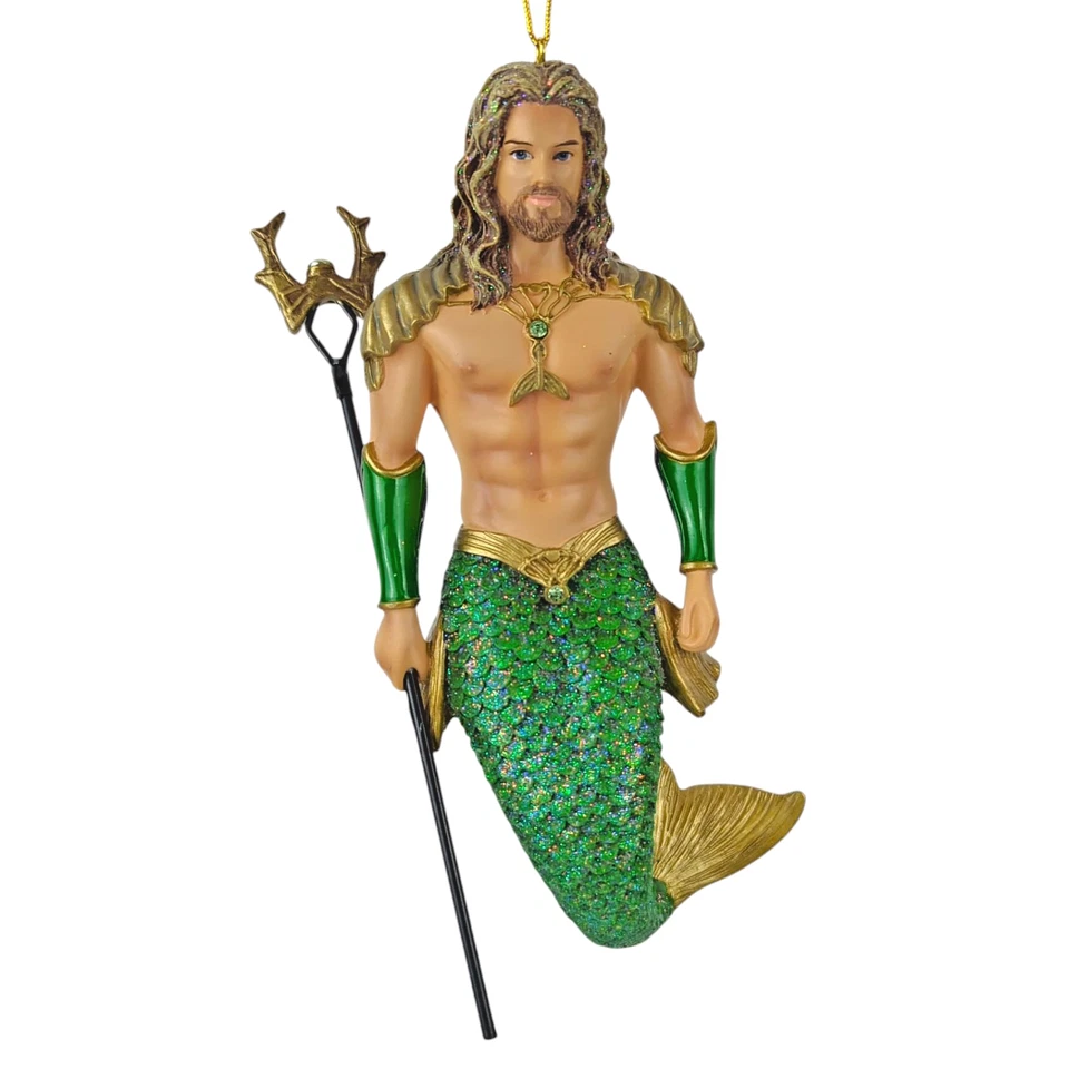 Diamantes de diciembre Atlantis Merman con tridente adorno de Navidad sirenas NUEVO Foto 3 de 4