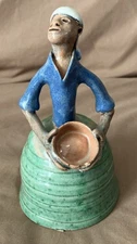 Bell Pottery figurine in the style of Antigua Pottery Woman with Bowl 6 1/4”