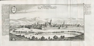Forchheim Franken Upper Franconia Bavaria Engraving Copperplate 1720