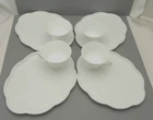 Vintage Indiana Milk Glass Colony Harvest Grape Luncheon/Snack Plate and Cups