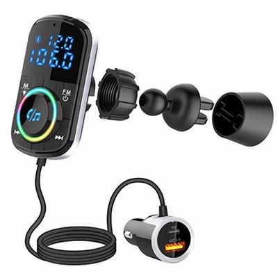 Bluetooth Adapter Auto, Starkes Mikrofon FM Transmitter Auto Bluetooth Mi
